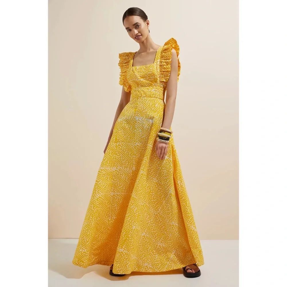 Anthropologie SIKA Marigold Ruffled Maxi Dress